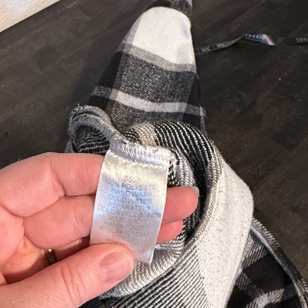 1Clique Black White Gray Button Down Plaid Shacket Size 2X - Picture 6 of 6